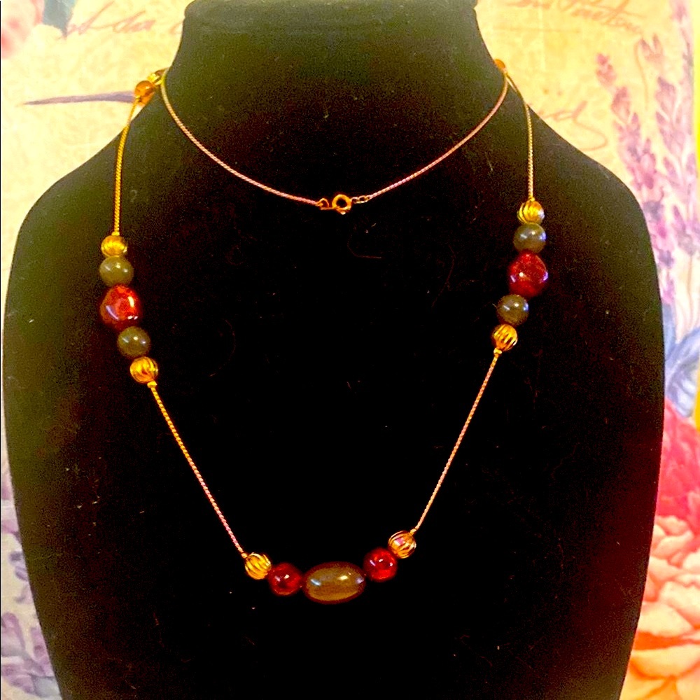 Bohemian Wood Bead Necklace (OS)